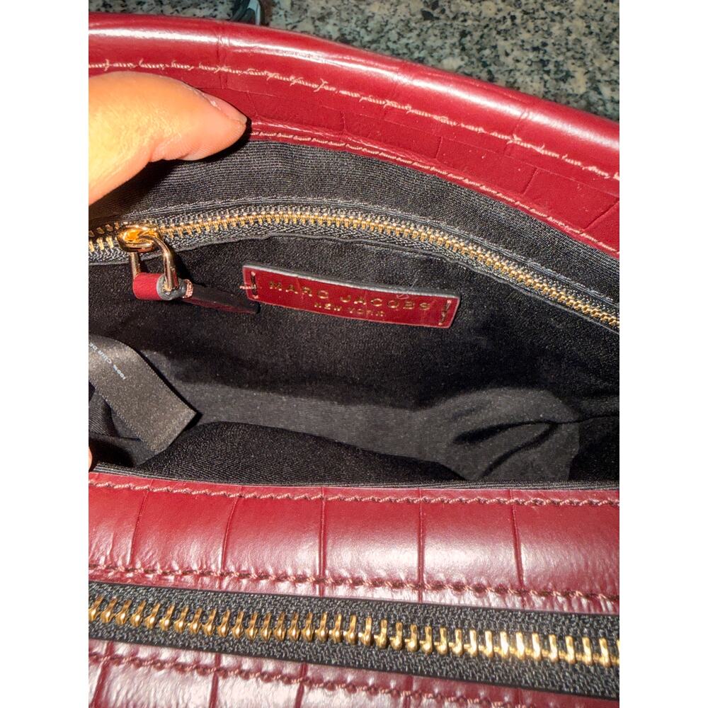 Marc Jacobs Small Drifter Satchel Syrah Croc Embossed - Picture 5 of 11